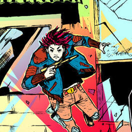 Poison runs from a building with broken windows.